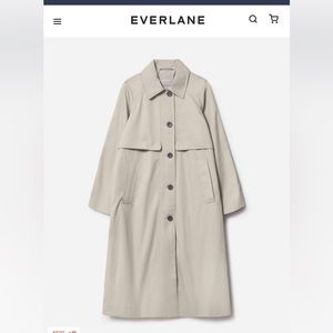 Everlane size medium the long mac coat in stone